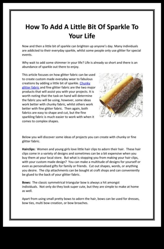 טכניקות יצירה עבור טקסטיל מעוטר: הוספת ניצוץ לבד