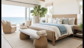 איך אני יוצר עיצוב חדר שינה חוף למפלט חוף מרגיע?